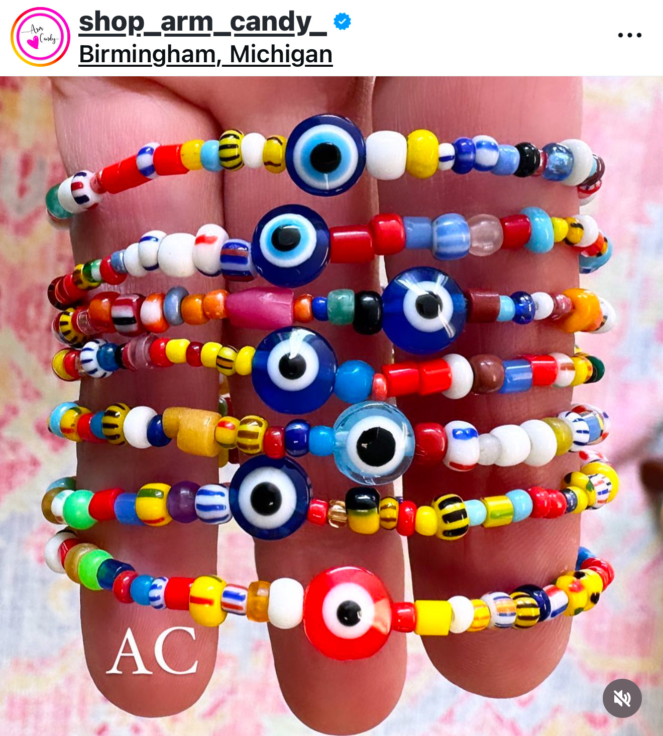 Color explosion bead with 🧿 stretch bracelet