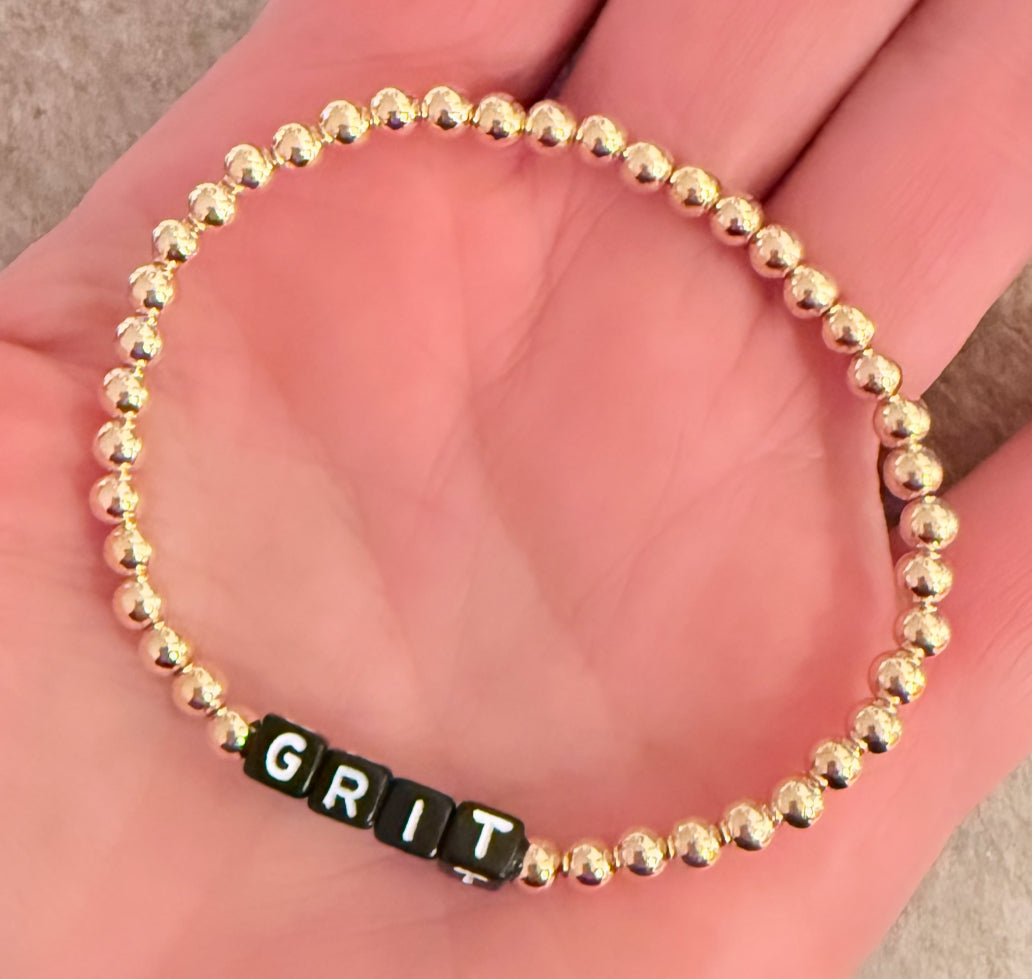 GRIT • 4mm gold filled stretch bracelet