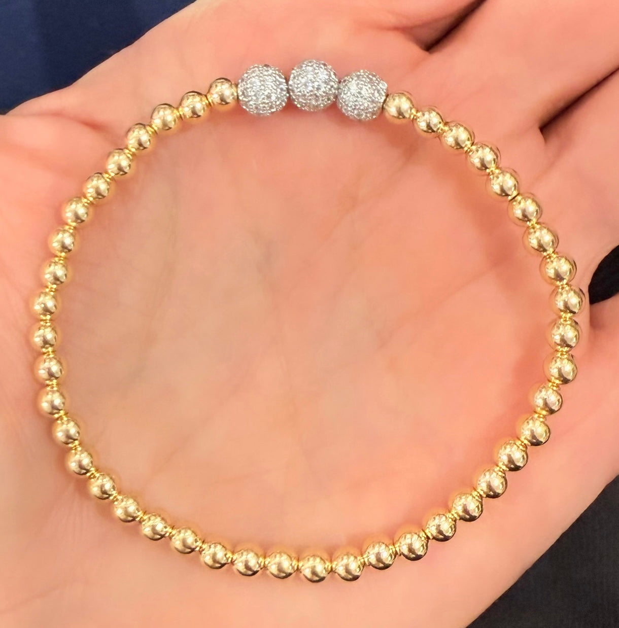 Triple threat disco ball on 4mm gold filled ballzzzz