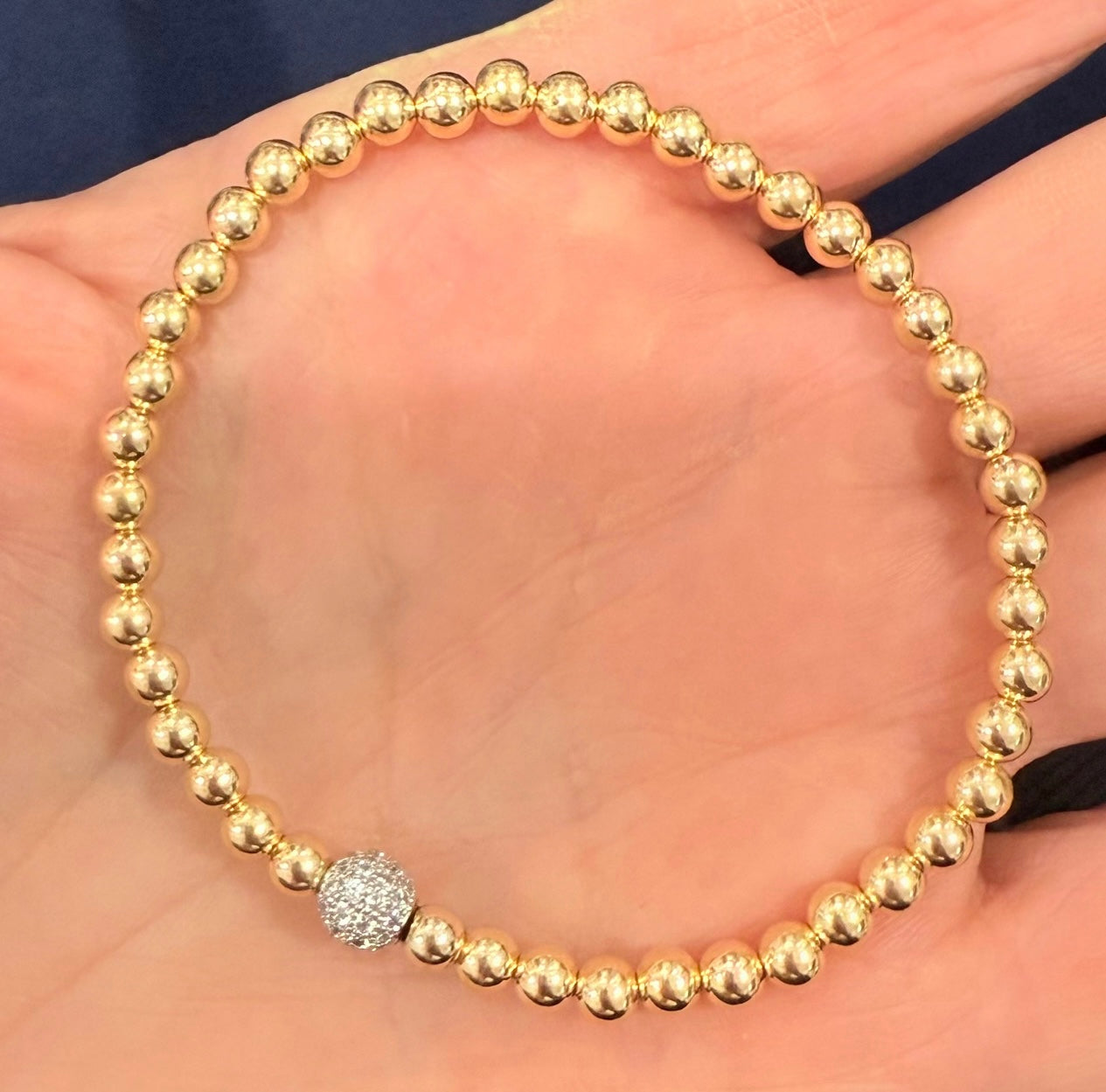 Disco ball on 4mm gold filled ballzzzz