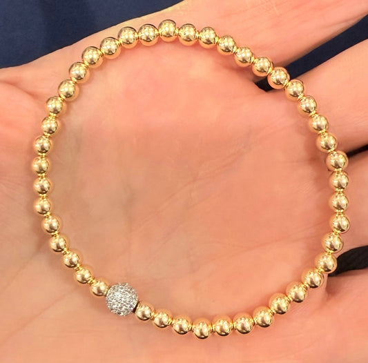 Disco ball on 4mm gold filled ballzzzz